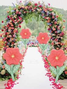 1/3pcs - Large Flower Balloons, 37-Inch Hand-Held Flower Balloons, Suitable For Birthday, Wedding, Valentine's Day, Shower, Mother's Day Party Decor, Anniversary, Proposal, Photo Shoot, Romantic Surprise Theme Decoration