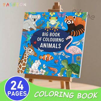 GDTME 1 pieza Libro para colorear con tema de vuelta al colegio, patrones de animales lindos, aprende sobre la naturaleza, adecuado para adultos y niños, regalo ideal para la vuelta al colegio, nueva papelería 2026, libro de acuarela y dibujo, suministros de oficina, 7.9"X7.9"