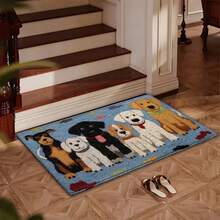 1件可爱宠物狗印花图案设计超细纤维浴室地毯，防滑超柔软浴室地垫，门垫，浴室吸水垫，可机洗，低绒毛，TPR背衬，针织面料，适用于浴室、卧室、厨房、入口、室内外使用，浴室配件和装饰，完美的乔迁新居礼物。 - 彩色 - 查看 8
