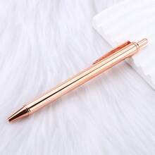 1-3pcs Gold/Silver/Rose Gold Metal Ballpoint Pens, Smooth Writing, 1mm Medium Tip, Suitable For Wedding, Business, Office, Students, Teachers, Men & Women, Can Be Used As Back To School Gift - Multicolor - View 4