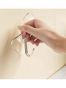 1-20个装强力透明粘性墙钩 - 心形休闲风格，安装简便，无需钻孔，适用于厨房、浴室、卧室、车库等场所的墙面或其他光滑表面。可收纳电线、包袋、置物架、杂物、灯具、电源插座、衣物和手提包。壁挂式收纳架、浴室收纳架、实用塑料挂钩、收纳挂钩、浴室装饰、家居用品、家居装饰。 - 無色 - 查看 6