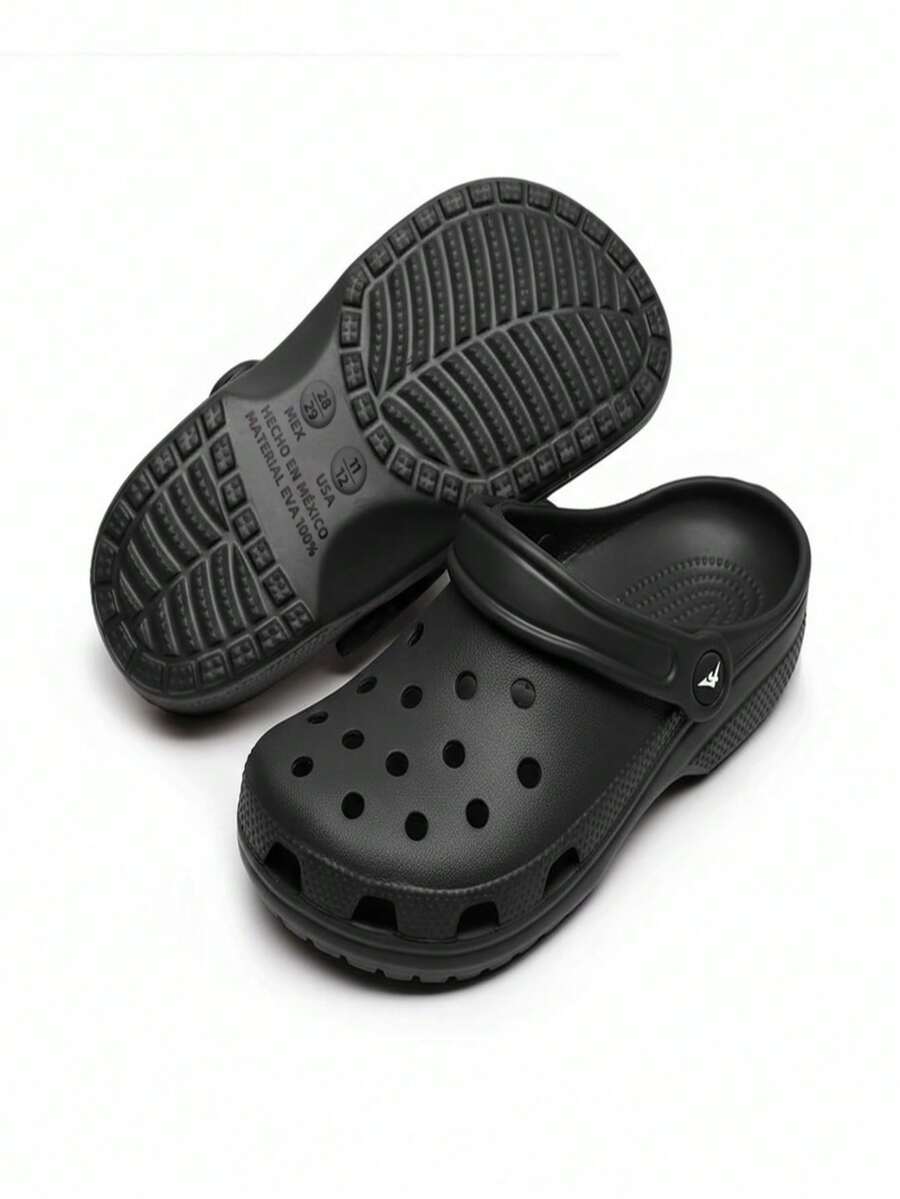 Chanclas de EVA Premium para Hombre con Agujeros Ventiladores Integrados - Talón de 3,7 cm (1,46 Pulgadas) Ultra Ligero y Suave, Suela Antideslizante con Agarre Reforzado y Secado Instantáneo, Máxima Comodidad Sin Ruido, Antiodorantes y Anti-Suciedad, Mantenimiento Sencillo, Diseño Minimalista Moderno Ideal para Hogar, Calle y Playa (Uso Duradero a Largo Plazo) - Negro - Ver 1