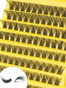 Set di ciglia finte individuali a grappolo D-Curl, lunghezza mista 8-16 mm, 120 pezzi, flessibili e morbide, voluminose, facili da applicare per principianti, riutilizzabili, perfette per trucco quotidiano e da festa, regalo di Natale, piccolo regalo carino per le donne, elemento essenziale da viaggio facile da trasportare - D - Visualizzare 3