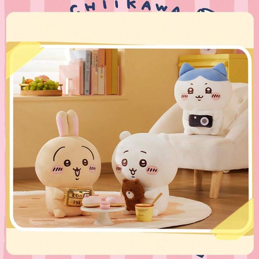 Miniso 1个道具风格毛绒娃娃 | 手持小熊配件 + 可爱刺绣表情,柔软蓬松面料,卧室装饰/沙发靠垫/治愈礼物 - 彩色 - 查看 1