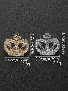 8pcs Elegant Crown Shaped Rhinestone Gold Buttons, Suitable For Wedding Gowns, Evening Dresses, Coats, Sweaters, Suits, Uniforms, Decorative Buttons, DIY Bags, Gifts, Gift Boxes, Dolls, Sewing Accessories - Multicolor - View 5