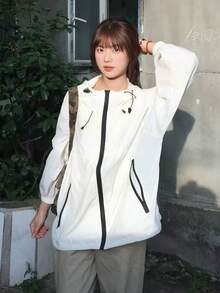 Women Lightweight Jackets - Beige - View 1