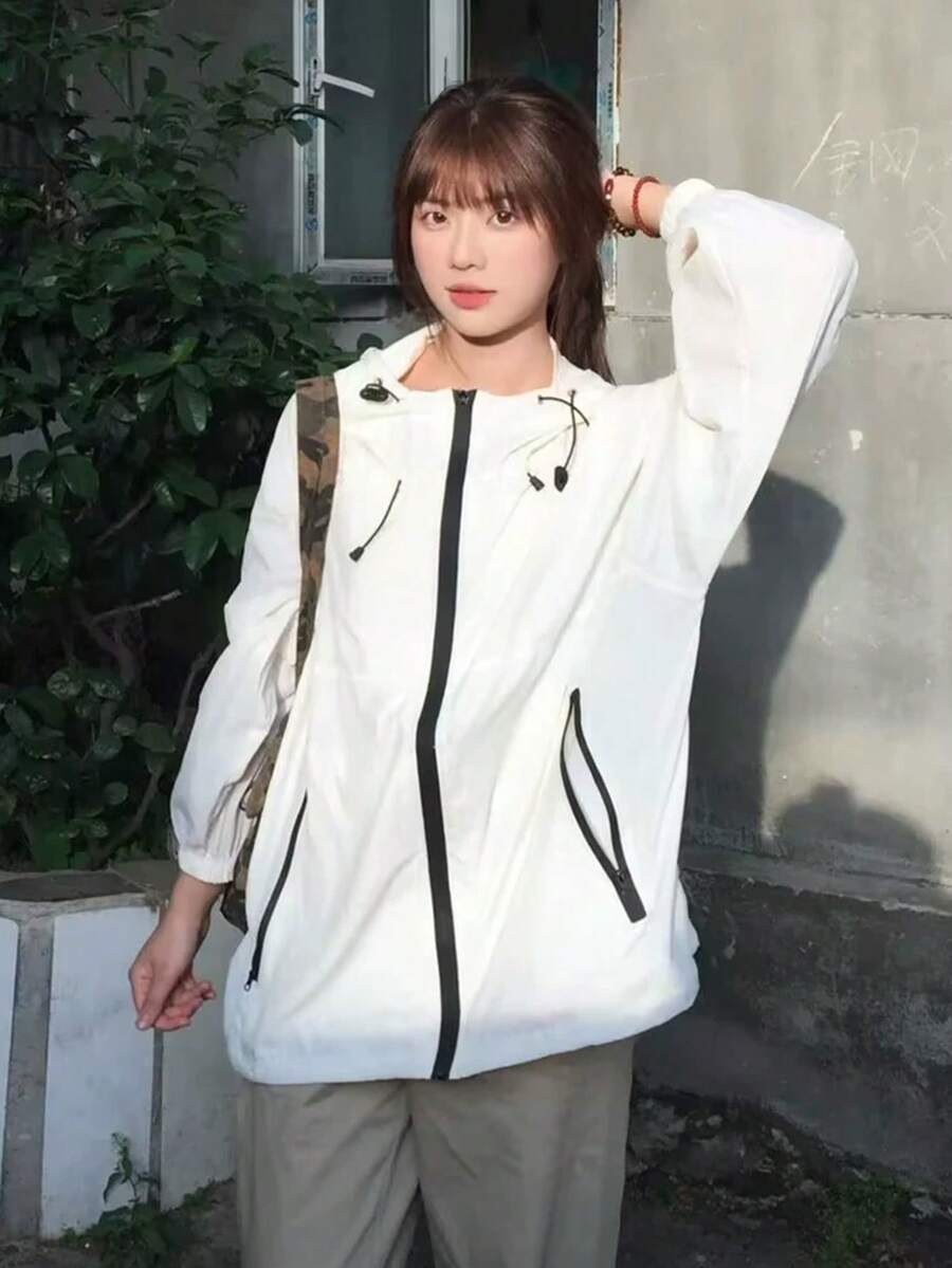 Women Lightweight Jackets - Beige - View 1