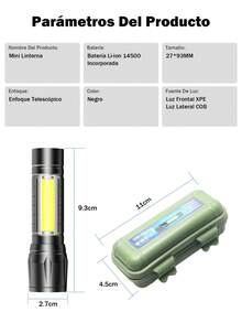 Linterna recargable de metal, alta luminosidad con zoom,  linterna impermeable de emergencia con zoom, linterna de metal portátil, reflector ligero para acampada, apagones, automóvil, iluminación al aire libre - 2pcs - Ver 10