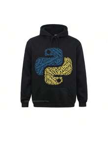 Sudadera con capucha para desarrollador de Python para hombre, sudadera con capucha básica para programador de Python, sudadera con capucha de talla grande para hombre Kawaii Clot.jpg - Negro - Ver 1