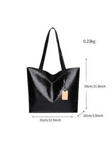 Women's Fashion Crocodile Embossed Tote Bag, Large Capacity, Stylish & Durable, Suitable For Daily Use