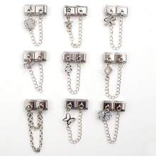 1pc Elegant Italian Style Modular Bracelet Charm Series Tail Chain Hook Series Personalized Assembly Chain, Bow, Rhinestone, Crown, Five-Petal Flower/Five-Leaf Clover, Geometric Pattern Shapes, Valentine's Day Gift Suitable For Handmade DIY Jewelry Charm Jewelry Making Bracelet (Tools Included) - Multicolor - View 1