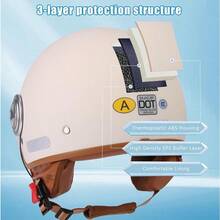 BMX HelmetScooter Hel-Met Jet Hel-Met Moped Hel-Met Men's and Women's Hel-Met Jet Hel-Met with Visor Dot Certified Motorcycle Hel-Met - A9 - Ver 2