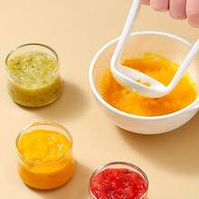 Machacador de patatas manual con base antideslizante, fácil de hacer puré de patatas suave, herramienta de cocina esencial para el Día de Acción de Gracias y Navidad, molinillo de alimentos manual moderno - Multicolor - Ver 8