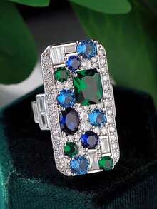 1 chiếc nhẫn Cubic Zirconia thanh lịch dành cho nữ, thích hợp làm quà tặng Ngày Valentine, đám cưới, kỷ niệm hoặc dự tiệc. - 1 # - Xem 9