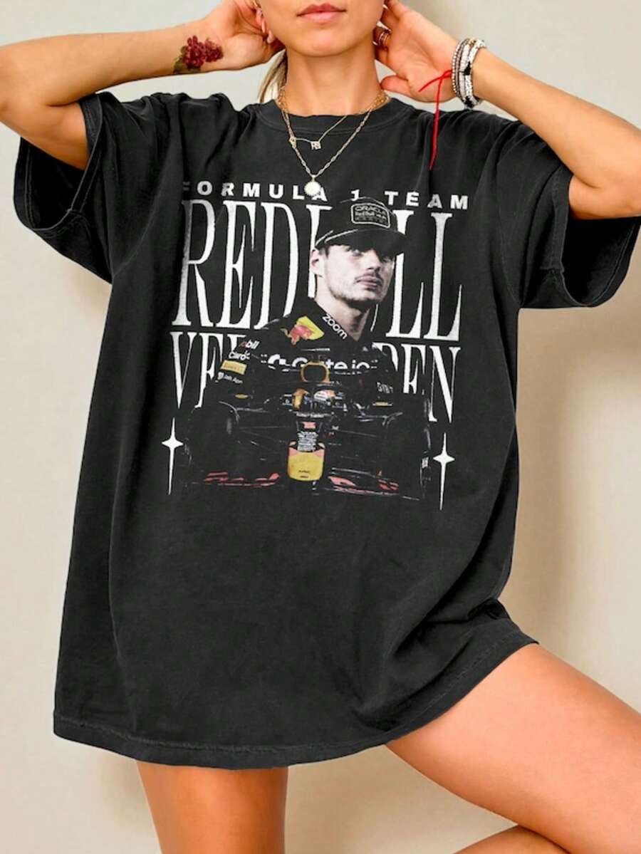 Red Bull Verstappen F1 Racing Shirt _  Fan Gift - màu đen - Xem 1