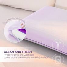 Cooling Gel Memory Foam Pillow - Reversible Cooling Cover Neck Port For Side Back And Stoh Sleepers Removable Hine Washable All-Season Comfort Standard Size Purple - 紫色1包 - 查看 4