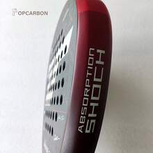 2pcs JOEYPLAY 24K Carbon Fiber Racket, High-Performance Diamond Head Padel Racket, Red Ultralight Full Carbon Fiber Beach Racket, High Grip 3D Textured Reflective Surface, EVA Foam Core With Superb Elasticity, Non-Slip Ergonomic Handle, High Shock Absorption Design, Effortless Power & Spin, Fashionable Sports Racket (Includes 2 Tennis Balls) - Red - View 6