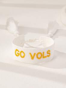 1 Pc College Team Spirit Cheerleader Cheering Game Day Bracelet - Match Day Hand Rope - View 1