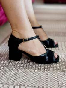 Sueli MF Sandal | 4.5cm Block Heel | True To Size | Premium Comfort Insole - Negro - Ver 2