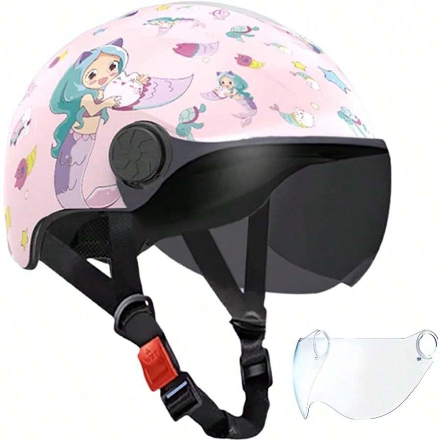 BMX HelmetYouth Motorcycle Hel-Met 3/4 Retro Half Hel-Met Open Face Electric Scooter Street Bike Hel-Mets Cruiser Chopper ATV Hel-Met for 4-12 Years Old 1 48-58cm - 1 - Ver 1