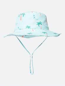 Adjustable Kids Bucket Hat - Solid Color/Shark/Dinosaur/Palm Tree Pattern, Toddler Beach Sun Protection Hat, New Style Boys Colors - 1PC - View 21
