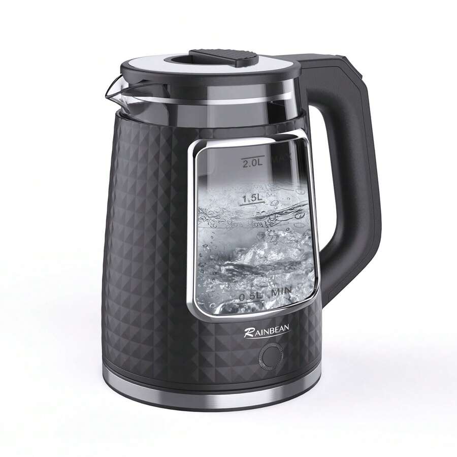 DUCHIFAD Electric Tea Kettle For Boiling Water Stainless Steel Base, 2.0L/1000W, With Auto Shut-Off And Boil-Dry Protection, Wide Opening - 查看 1