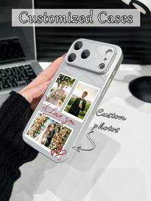 1pc Customized 3-Photo Silver Luxury High-End Tempered Glass With Lens Protection Matte Anti-Drop Phone Case Compatible With Iphone 17/17Pro/17ProMax/17Air/16/16Pro/16ProMax/16Plus/15/15Plus/15Pro/15ProMax/14/14Plus/14Pro/14ProMax/13/13Pro/13ProMax/12/11, Suitable For Family, Couples, Lovers, Friends, Anniversary - Silver - View 6