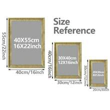 1pc Multi-Size Fashion Art PS Photo Frame, Whimsical Red Balloon & Swallow Pattern, Coordinating Memo, Artistic Oil Painting Brushstrokes, Black/Gold Rectangular, Exquisite 3D Carving, Decorative Frame To Enhance Ambiance, Suitable For Home Living Room, Bedroom, Entryway Wall Decor - Multicolor - View 3