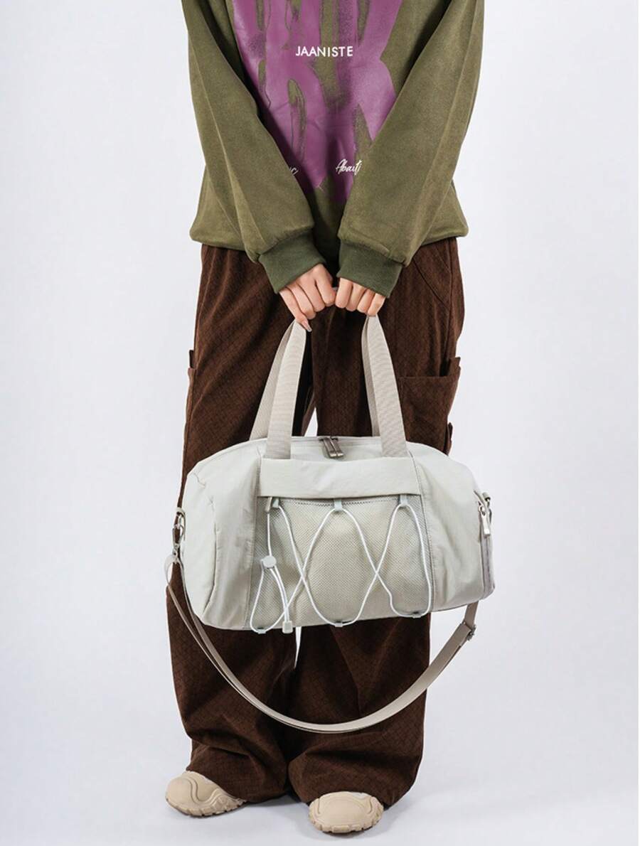 Bolsa de fitness portiva Mochila impermeable Gimnasio Yoga, Bolsa deportiva liviana para exteriores y fitness, bolso de mano de nailon de moda con compartimento para zapatos - Gris - Ver 1