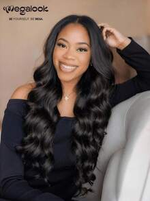 MEGALOOK 36 Inch Long Curly Human Hair Wig 13x4 Lace Front Wig 100% Human Hair Transparent Lace Natural Color Pre-Plucked Hairline Extra Long Wig Natural Look Daily Wear Suitable For Women - SNatural - View 2