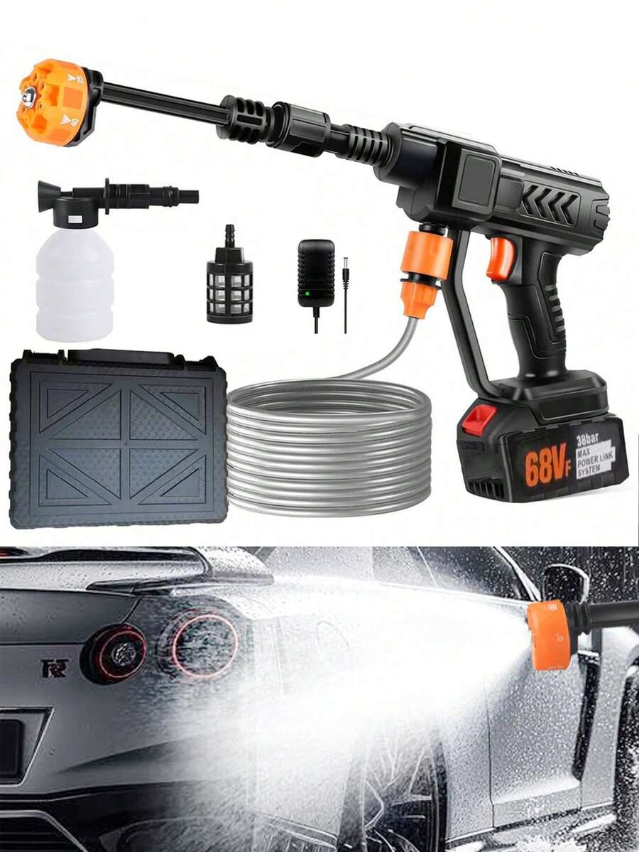 Wireless Portable High Pressure Car Washer, Portable Electric Cleaning Machine, Handheld High Pressure Washer, Suitable For Car, Garden, Home