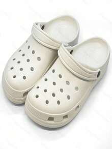 Zapatillas para Hombre de EVA con Agujeros Ventiladores - Diseño Moderno y Brillante, Talón de 3,7 cm Ligero y Suave, Suela Antideslizante y de Secado Rápido, Ultra Cómodas Sin Ruido, Resistentes al Olor y a la Suciedad, Fáciles de Limpiar, Aptas para Interior, Exterior y Playa (Multiusos Duraderos para Uso Diario) - Blanco - Ver 2