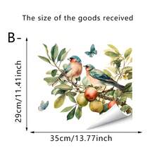 1/2 piezas Pegatinas de ventana con diseño de pájaro rojo y floral colorido, con diseño de mariposa, decoración estática del hogar, fácil de aplicar y retirar, decoración de primavera, pegatinas artísticas de cling estático, decoración de vidrio - Multicolor - Ver 12