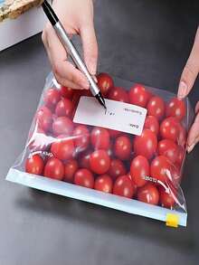 45pcs Reusable Food Storage Bags (3 Different Sizes), Thick Freezer Bags, Waterproof Zipper Seal Food Preservation Bags, Made Of PE Material, Transparent, Writable, For Long-Term Food Preservation And Organization, Suitable For Refrigerator, Freezer, Kitchen Food Categorization And Snack Storage - Transparent - View 5