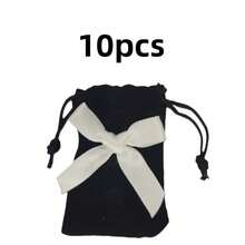 1/3/6 Piece Wedding Party DIY Material Packaging Box Velvet Bag, Suitable For Small Jewelry, Prayer Beads, Antiques And Jewels, High-End Velvet Bag For Storing Decorations - Black - View 8