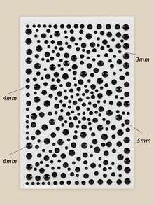 8pcs/5pcs/3pcs/2pcs/1pc 3mm/4mm/5mm/6mm Multi-Size Geometric Self-Adhesive Rhinestone Stickers, Mysterious Black Crystal Simulated Jewelry Diamonds For DIY Crafts And Art Projects, Carnival, Valentine's Day, Halloween, Christmas, Mother's Day, Party, Music Festival, Face And Nail Decoration - Black - View 9