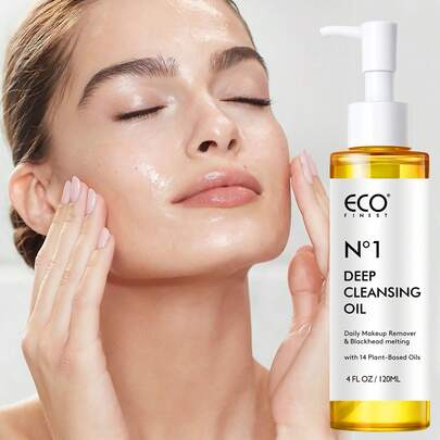 DEEP CLEANSING OIL Lightweight With Powerful Cleansing Effect, Pure Cleansing Oil For Facial - Deep Cleansing Makeup Remover Oil, Daily Facial Cleansing Oil With 14 Plant-Based Oils,Nourishing And Replenishing Skin, Gentle Cleanser For Face, Softening & Smoothing Skin, Residue-Free, Fragrance And Colorant Free, For All Skin Types,120ml