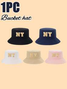 Mũ tai bèo trẻ em in chữ NY, nhiều màu sắc thời trang, tùy chọn cá nhân hóa, kiểu dáng tối giản, đa năng, nhẹ, che nắng, phù hợp cho bé trai và bé gái tham gia các hoạt động ngoài trời hàng ngày như câu cá, leo núi, đi học. Món quà tuyệt vời! - Nhiều màu - Xem 2