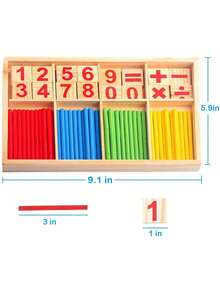 木制数字棒数学教具，帮助孩子轻松学习数学，万圣节、圣诞节、感恩节的绝佳礼物