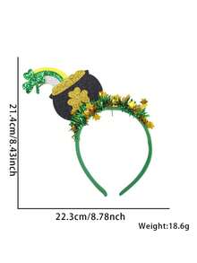 1 Peça Tiara de Trevo, Acessório de Cabeça de Trevo para Festival Irlandês, Presilha de Cabelo Verde, Acessório de Cabelo para Decoração da Festa do Dia de São Patrício, Adequado para Feriados, Transporte, Reuniões, Festas, Acessórios de Cabelo Femininos, Tiara, Acessórios de Cabeça, Enfeite de Cabelo, Decoração de Casa e Quarto - Multicolorido - Visão 6