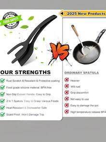 Kitchen 2-In-1 Double-Sided Shovel Clip Multi-Purpose Silicone Kitchen Shovel Clip Women And Men Nylon Easy-Grip Flip Spatula Suitable For Outdoor Cooking Picnic Camping BBQ And Home Kitchen Use Eggs Pancakes Steak And Fish Kitchen Accessories Camping Stuff Camping Gear Camping Essentials - Multicolor - View 7