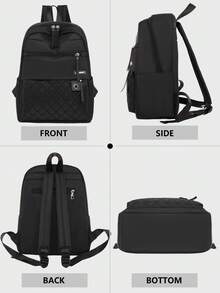 Anti-Theft Diamond-Quilted Nylon Backpack Women Purse, Multi-Functional And Stylish Daily Bag, Multi-Pocket Lightweight Travel Bag, Large-Capacity Simple School Bag, Convenient Book Bag, Suitable For Students, Nurses, Teachers, Business People, Travel And Vacation, Business Trips, Daily Commuting, Shopping, Office, Dating, Hiking, Training, Work, Birthday Gifts, Holiday Gifts - Multicolor - View 7