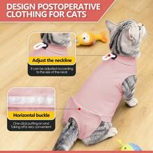 Cat Surgery Recovery Suit, Anti-Licking Post-Op Care, Soft & Breathable , Suitable For Female/Male Spay/Neuter Abdominal Incisions, Can Replace Elizabethan Collar - Multicolor - View 7