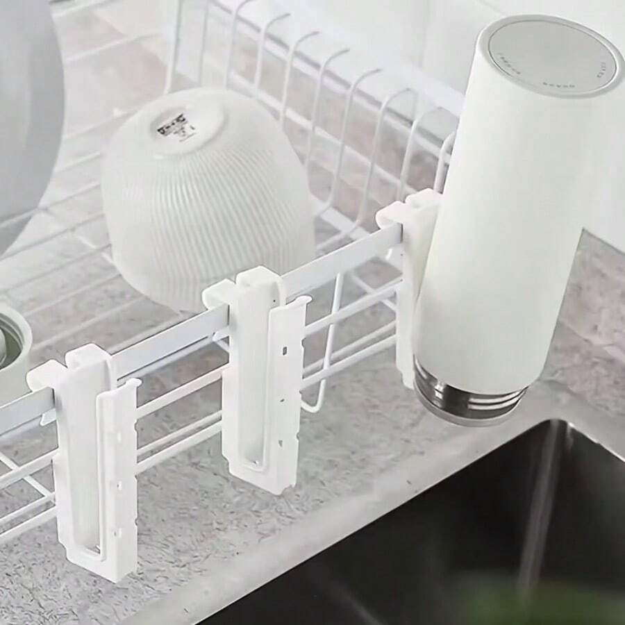 2/4 piezas Escurridor de tazas, Estante de almacenamiento de tazas invertidas, Organizador de botellas y palillos, Estante de almacenamiento colgante de utensilios de cocina, Organizador de cubiertos, Estante para cuchillos, tenedores, botellas y tazas invertidas de cocina