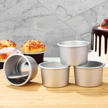 Cabilock 20 Piezas Mini Molde Redondo para Pastel de Aluminio, 2 Pulgadas Molde para Hornear Antiadherente Fondo Extraíble, para Pasteles de Gasa, Brownies, Tartas, Quiches(default) - Multicolor - Ver 5