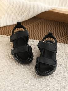 1 Pasang Sandal Pantai Musim Panas Baru untuk Anak-Anak, Sandal Pantai Sol Lembut Modis Serbaguna untuk Aktivitas Luar Ruangan, Anti Selip, Cocok untuk Anak Perempuan - Hitam - View 4