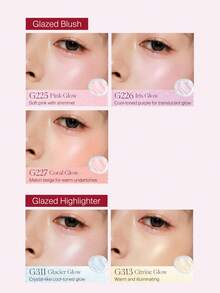 JOOCYEE AURA GLAZED 腮红高光，珠光光泽高光提亮肤色，缎光妆效，彩虹色系 - S240 Veil Nude - 查看 10