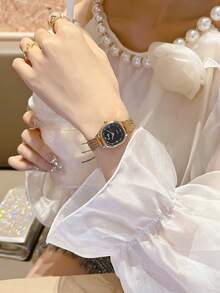 1pc Women's New Vintage French Style Gold-Tone Small Dial Wristwatch, Stainless Steel Strap, Suitable For Daily Wear, Formal Events, And Christmas Gift - Một cỡ - Xem 13