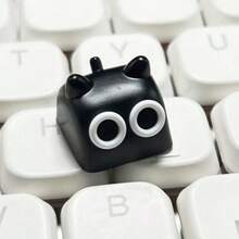 1个个性化3D树脂可爱卡通猫咪键帽，单个创意DIY交叉轴猫咪键帽礼品