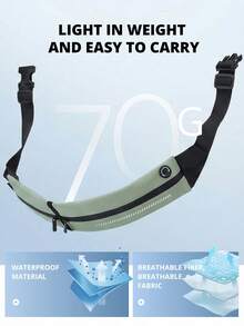 CAMEL CROWN Unisex Sports Waist Bag, Running Phone Pouch, Multi-Functional Ultra-Thin Invisible Belt - Mint Green - View 2
